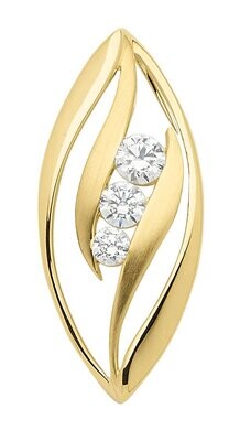 Moderner Gold Kettenanhänger mit 3 Zirkonia