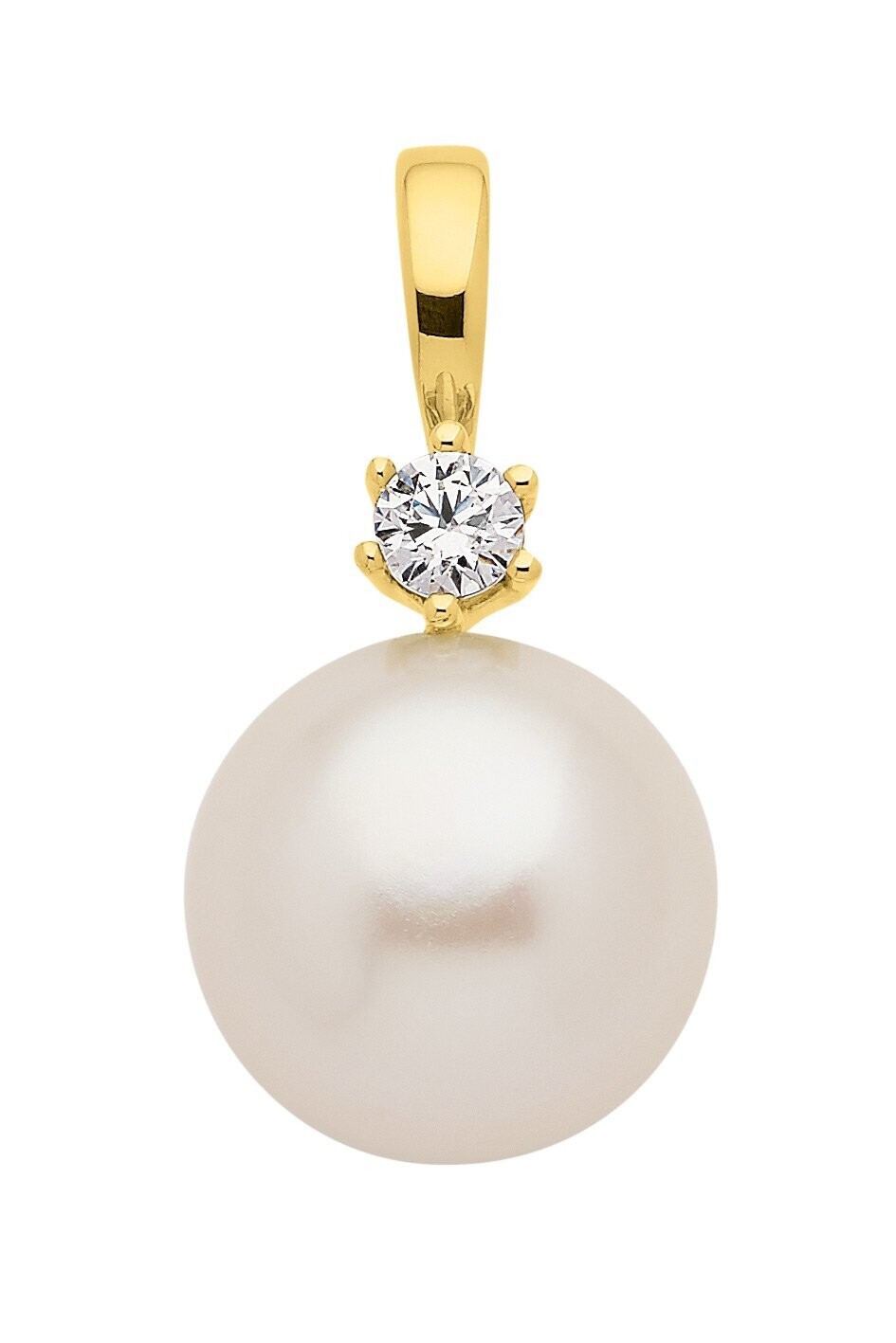 Perlen Anhänger in 333 Gold mit Zirkonia