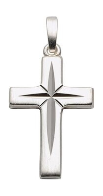 Silber Kreuzanhänger mit Schliff ca. 2,5 cm lang