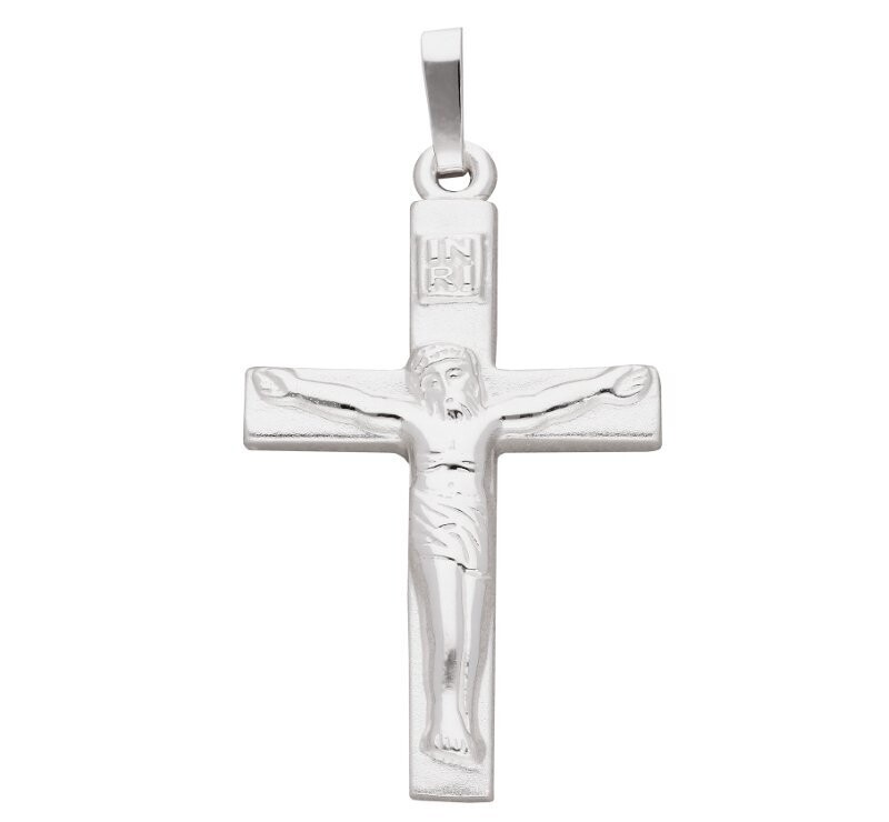 925 Silber Kreuz Anhänger Kruzifix Jesus am Kreuz ca. 3cm