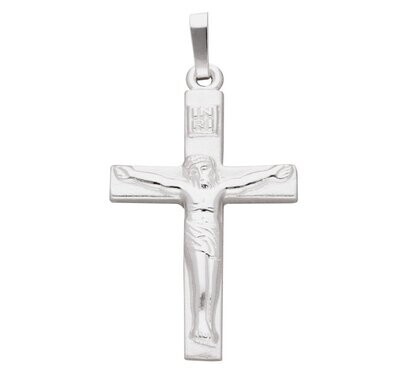 925 Silber Kreuz Anhänger Kruzifix Jesus am Kreuz ca. 3cm