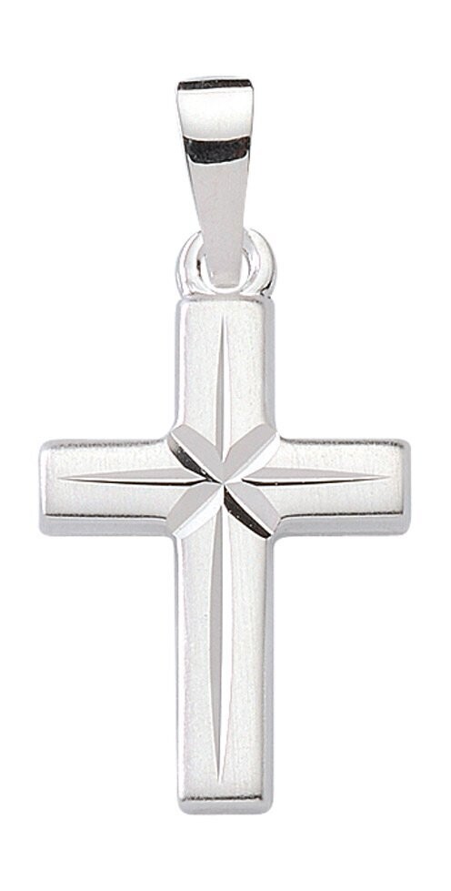 Kreuz Anhänger mit Sternschliff aus 925 Silber