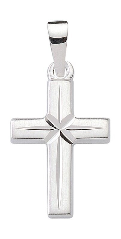 Kreuz Anhänger mit Sternschliff aus 925 Silber Kreuz Anhänger mit Sternschliff aus 925 Silber