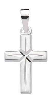 Kreuz Anhänger mit Sternschliff aus 925 Silber