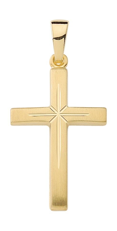 Kreuz Anhänger aus 333 Gold ca 2,5 cm lang mit Schliff