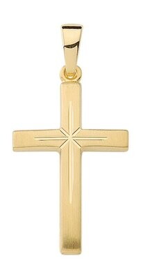 Kreuz Anhänger aus 333 Gold ca 2,5 cm lang mit Schliff