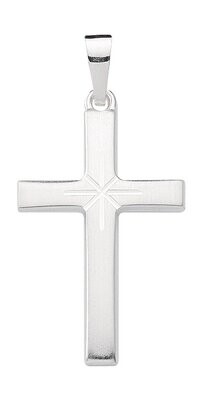 Silber Kreuz Anhänger ca. 2,5 cm lang mit Schliff