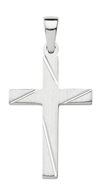 925 Silber Kreuz Anhänger mit Muster Schliff ca.2,5 cm