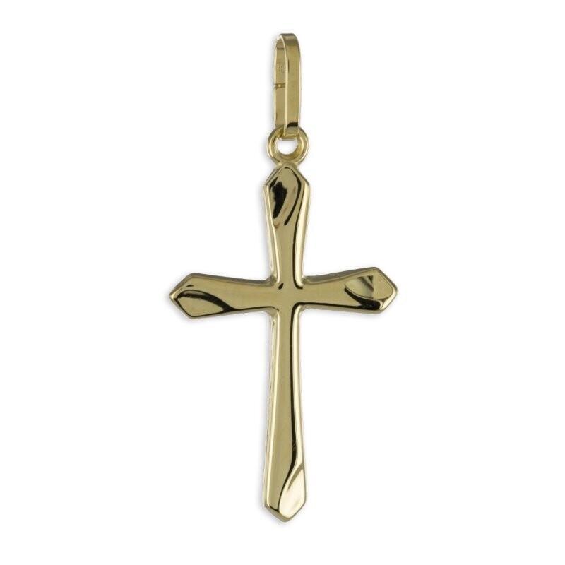 Hochglanz Gold Kreuzanhänger  28 mm groß