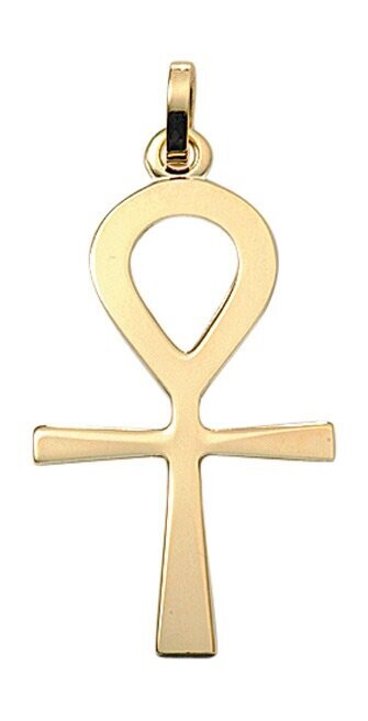 Ägyptischer Henkelkreuz Anhänger aus Gold 18 x 28 mm