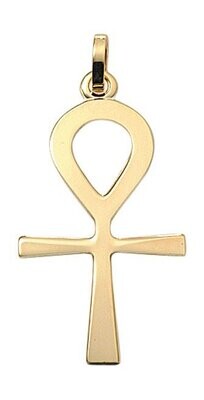 Ägyptischer Henkelkreuz Anhänger aus Gold 18 x 28 mm