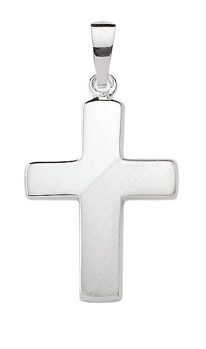 925 Silber Kreuzanhänger halb mattiert 19,7 mm Länge