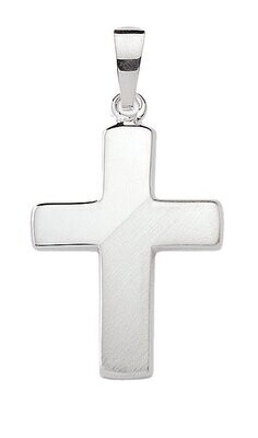 925 Silber Kreuzanhänger halb mattiert 19,7 mm Länge