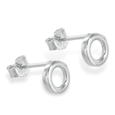 Kreis Ohrstecker aus Silber glänzend runder Kreis 6mm