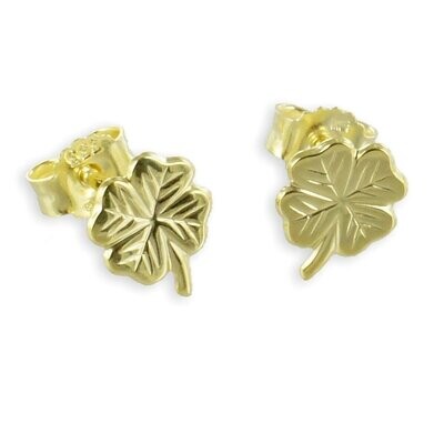Kleeblatt Ohrstecker 333 Gold Größe 7,5 x 6 mm