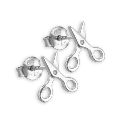Scheren Ohrstecker aus 925 Silber mit Zirkonia