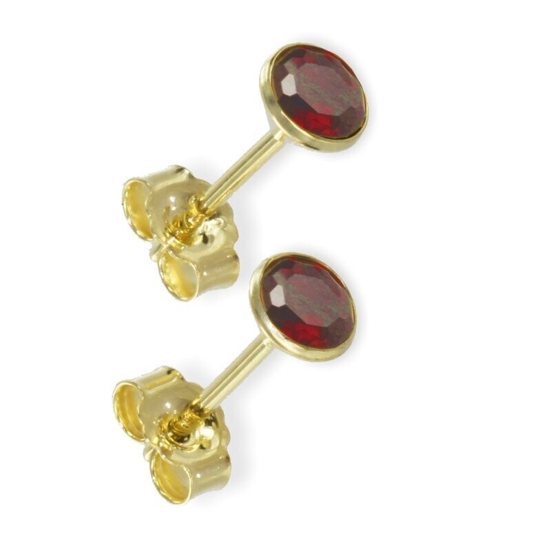 Granat Ohrstecker aus 333 Gold mit roten Granat