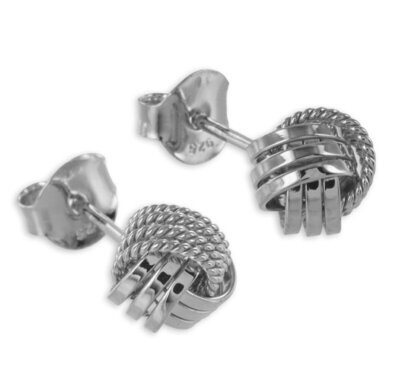 Knoten Ohrstecker in 925 Silber 8 mm in 3 Farben