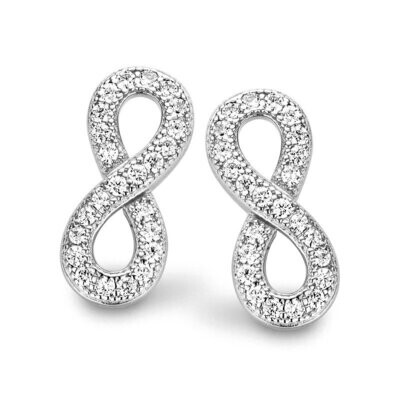 Infinity Silber Ohrstecker mit Zirkonia