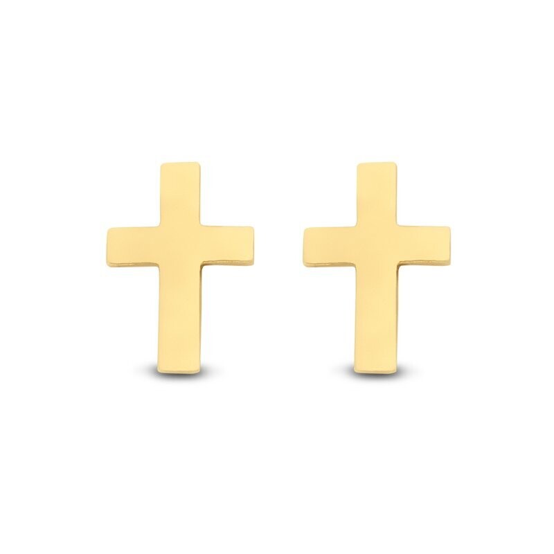 Kreuz Ohrstecker 585/000 Gold  Größe 4x6 mm