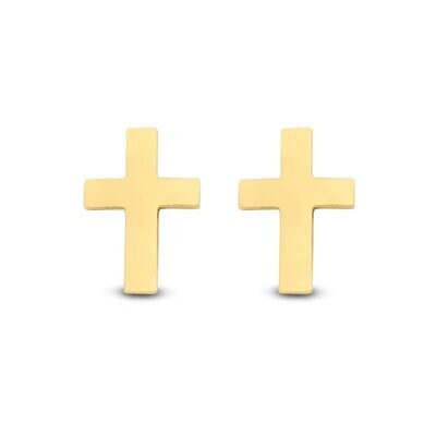Kreuz Ohrstecker 585/000 Gold  Größe 4x6 mm