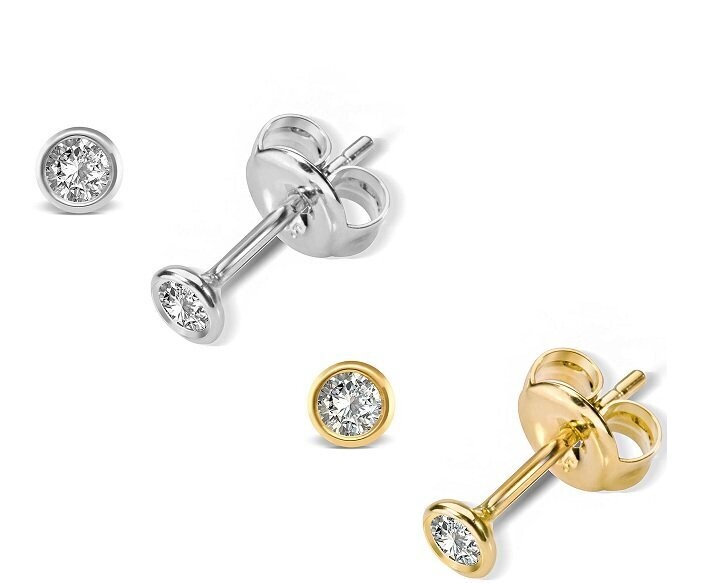 Solitär Brillant Ohrstecker zusammen 0,1ct aus 585 Gold