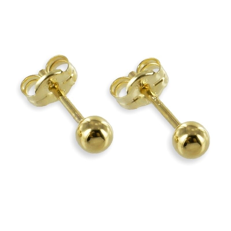 Kugel Gold Ohrstecker viele verschiedene Größen