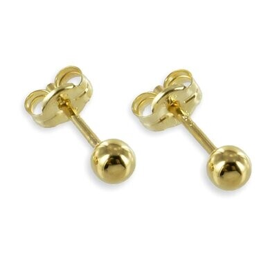 Kugel Gold Ohrstecker viele verschiedene Größen