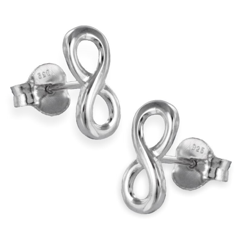 Infinity Ohrstecker 925 Silber Größe 11 x 5 mm poliert