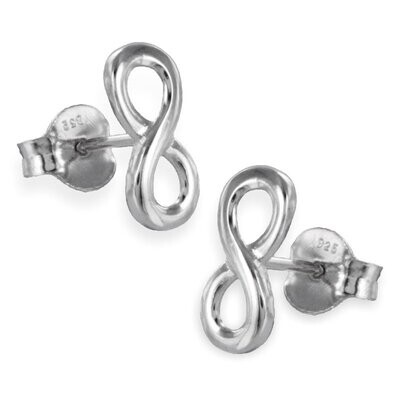 Infinity Ohrstecker 925 Silber Größe 11 x 5 mm poliert