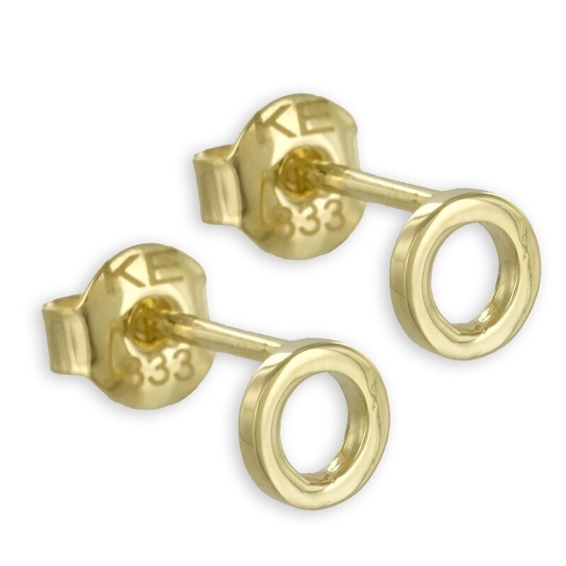 Kreis Ohrstecker Ø 5mm aus 333 Gold poliertes Design