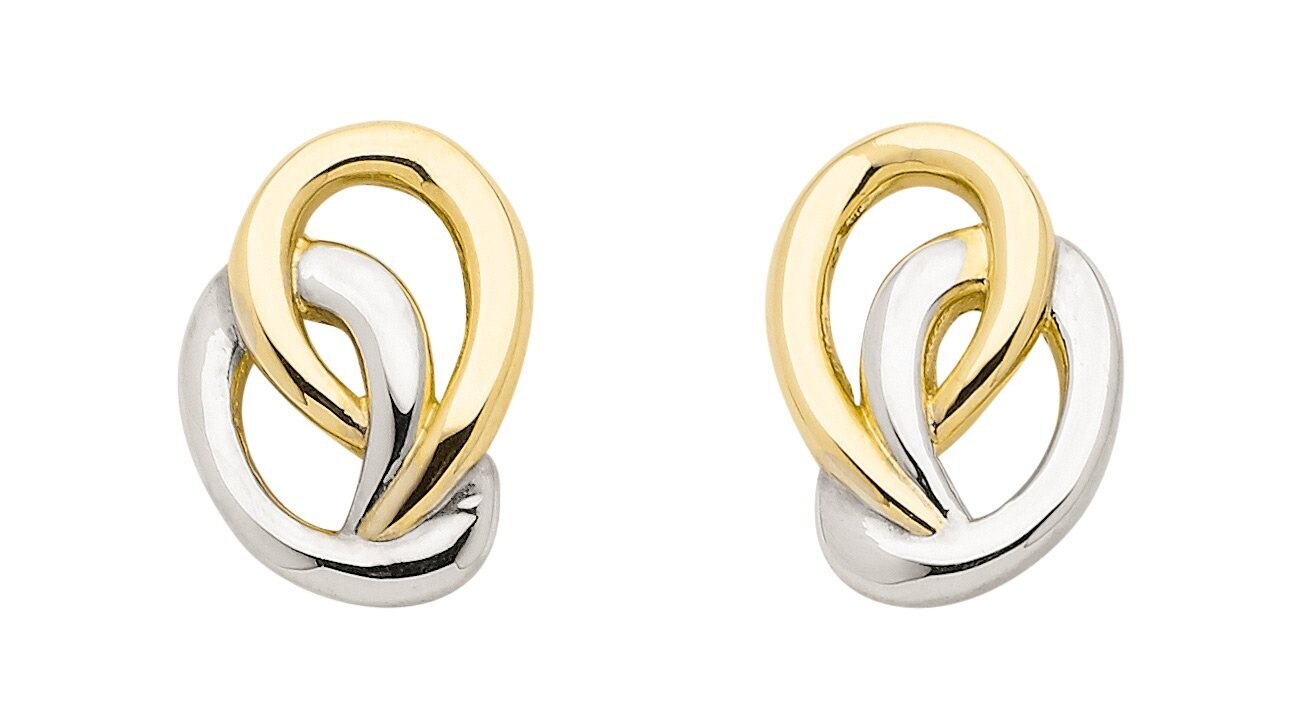 333 Gold Ohrstecker bicolor Design ohne Steinbesatz