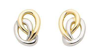 333 Gold Ohrstecker bicolor Design ohne Steinbesatz