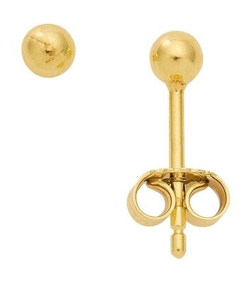 Gold Kugel Ohrstecker klassischer Ohrschmuck viele Größen