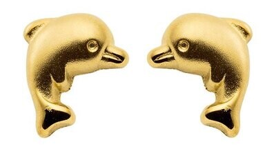 Delphin Ohrstecker in Gold 5,7 x 6,8 mm hochwertig