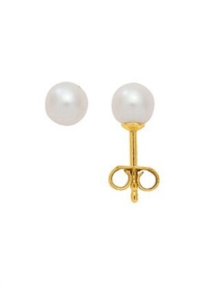 Perlen Ohrstecker 333 oder 585  Gold 6 mm