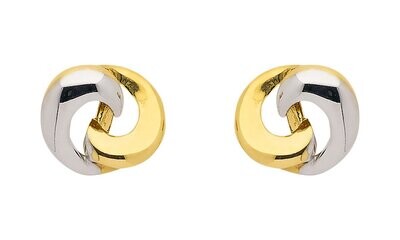 bicolor Gold Ohrstecker 2farbig rhodiniert glänzend