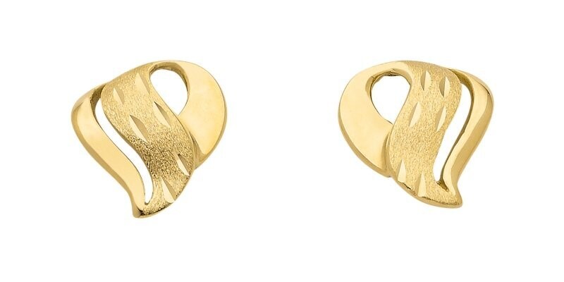 333 Gold Ohrstecker matt/poliert mit Schliff