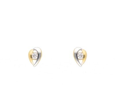 585 Gold bicolor Ohrstecker mit Zirkonia
