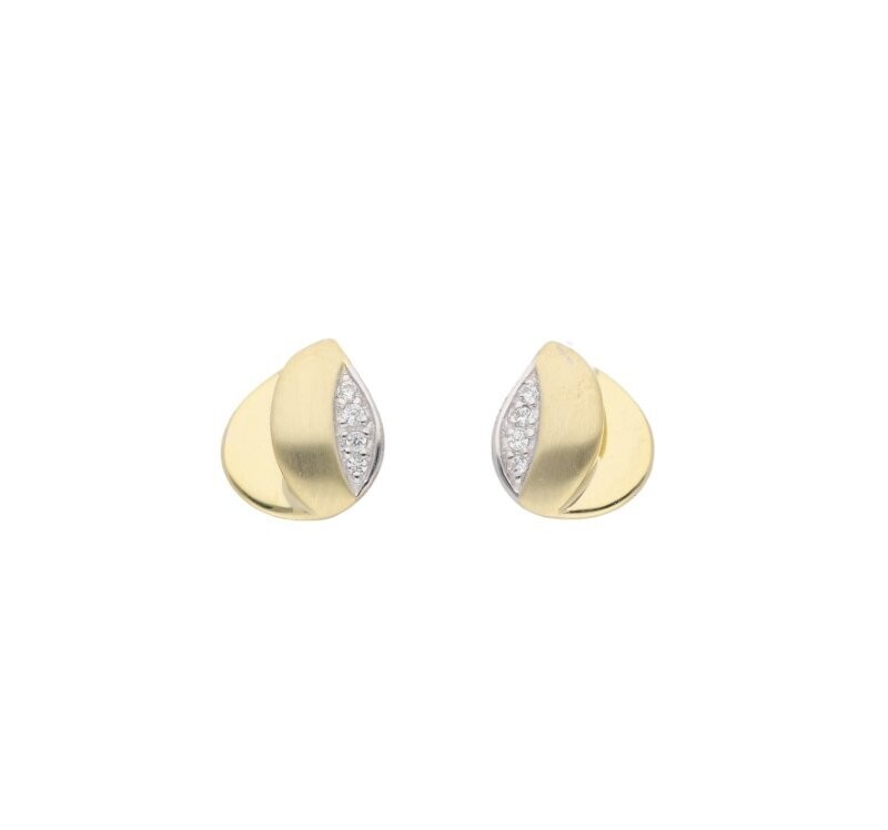 585 Gold Ohrstecker mit Zirkonia besetzt 8 x 9,1 mm