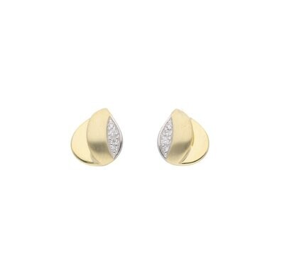 585 Gold Ohrstecker mit Zirkonia besetzt 8 x 9,1 mm