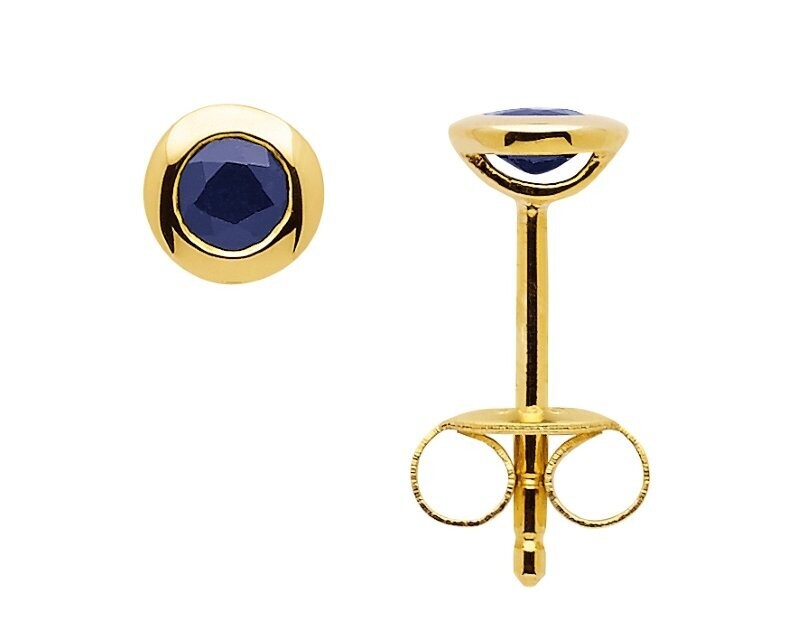 Rubin Smaragd oder Safir Ohrstecker in 585 Gold gefasst