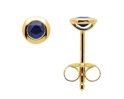 Rubin Smaragd oder Safir Ohrstecker in 585 Gold gefasst