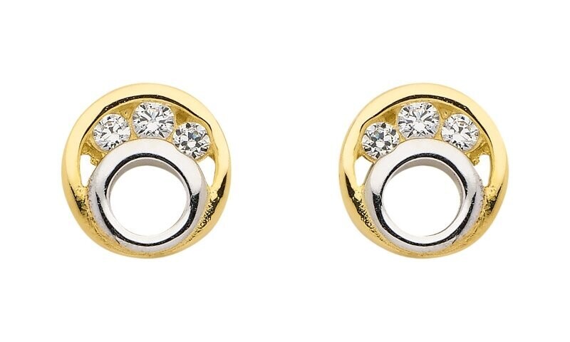7 mm Gold Ohrstecker mit Zirkonia