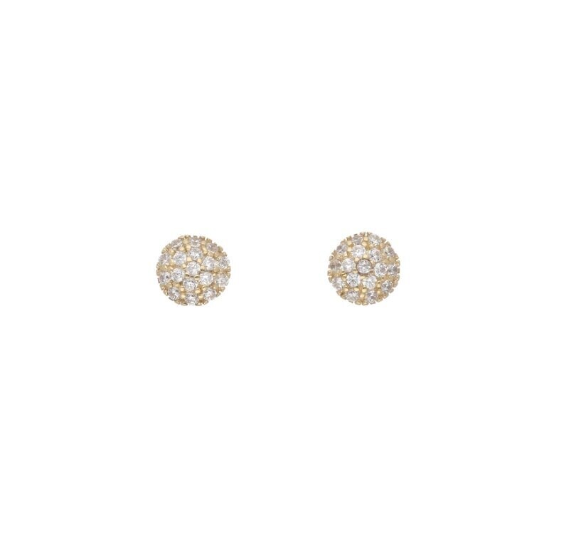 Runde 585 Gold Ohrstecker mit Zirkonia Durchmesser 5 mm