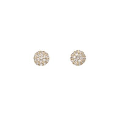 Runde 585 Gold Ohrstecker mit Zirkonia Durchmesser 5 mm