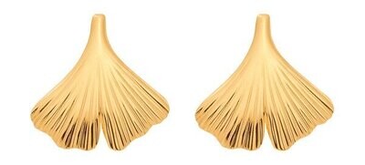 Ginkgoblatt Gold Ohrstecker 12 x 11,7 mm