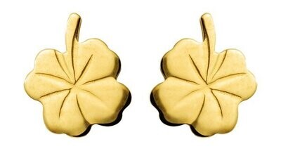 Vierblättriges Kleeblatt Gold Ohrstecker als Glücksbringer