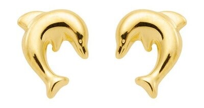 Delphin Ohrstecker in 333 Gold glänzend poliert 9 x 7 mm