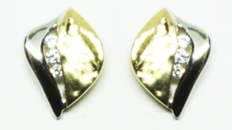 Bicolor Ohrstecker aus 333 Gold mit Zirkonia